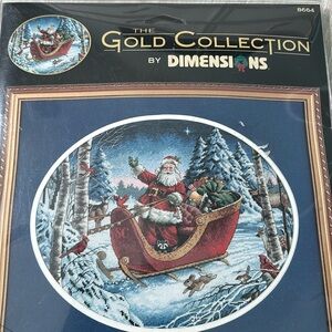 Dimensions Gold Collection Santa’s Sleigh Counted Cross Stitch Kit
